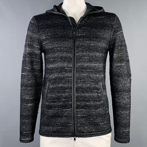 JOHN VARVATOS * U.S.A. Size L Black Silver Heather Polyester Wool Jacket