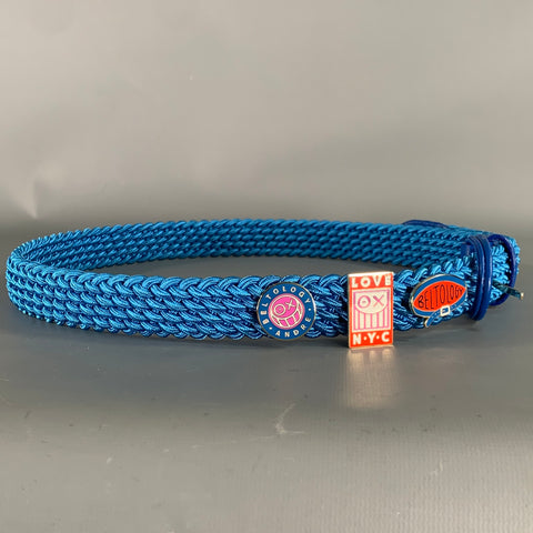 BELTOLOGY + ANDRE Blue Woven Nylon Belt