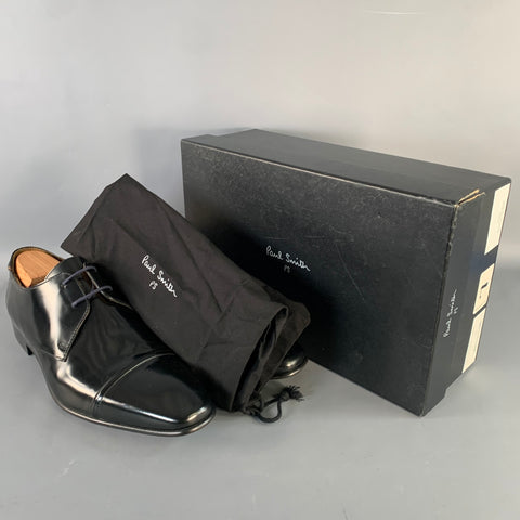 PS by PAUL SMITH Size 12 Robin Black Leather Cap Toe Lace-Up Shoes