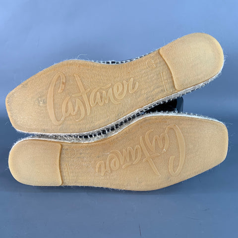 CASTANER Size 11 Black Beige Leather Espadrille Sneakers