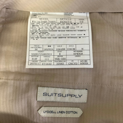 SUIT SUPPLY Size 36 White Lyocel & Linen Pleated Dress Pants