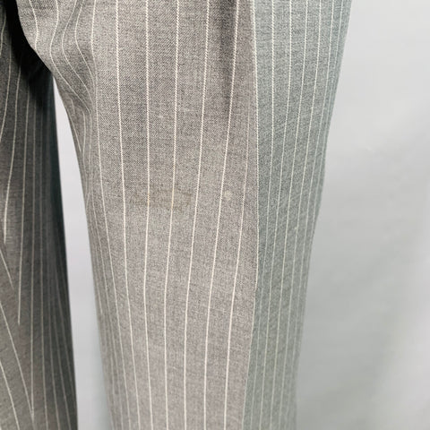 Costume Ralph Lauren taille 39 Regular en laine rayée grise à revers crantés
