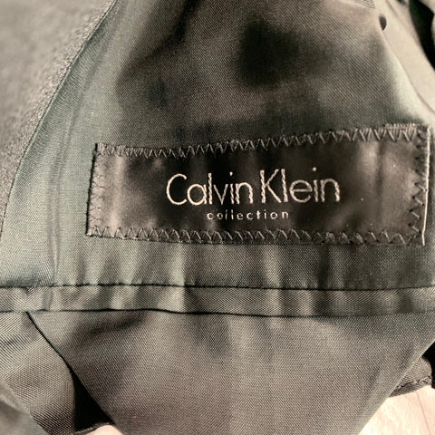 CALVIN KLEIN COLLECTION Size 44 Black Wool Notch Lapel Sport Coat