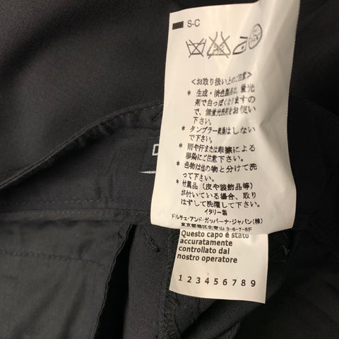 DOLCE & GABBANA Size 14 Black Gold Virgin Wool Dress Pants