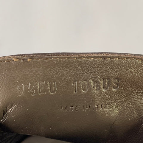 BRIONI Size 10.5 Dark Brown Pebble Grain Leather Penny Loafers