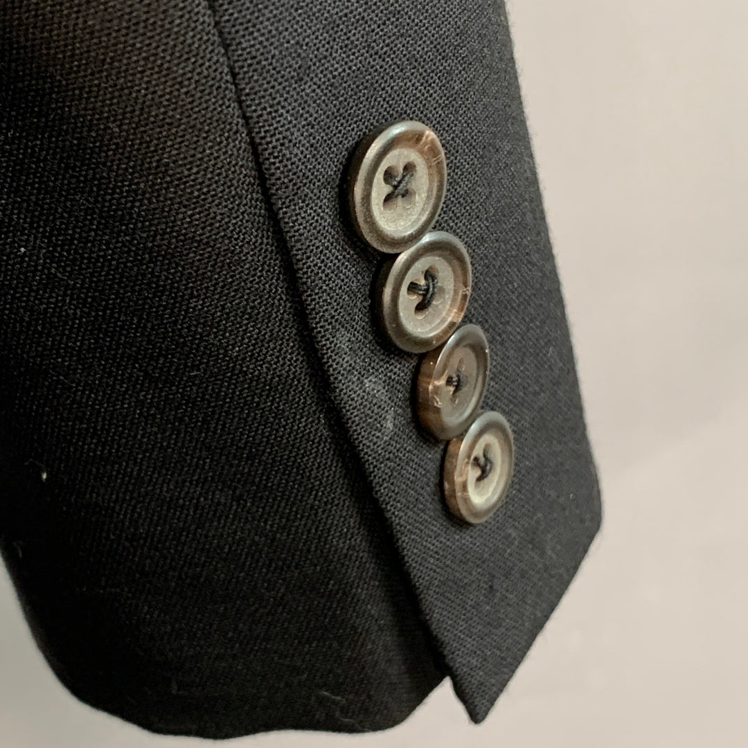 POLO by RALPH LAUREN Size 40 Regular Black Wool Peak Lapel Suit
