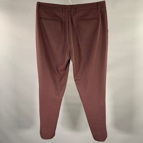 MAISON MARGIELA Size 36 Burgundy Heather Wool Blend Dress Pants