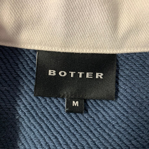 BOTTER Size M Blue Navy Striped Cotton Polo