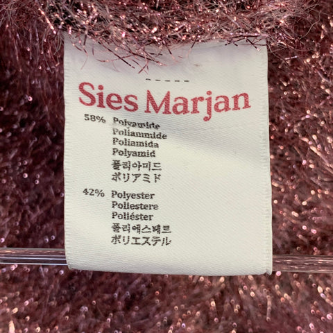 SIES MARJAN Size S Pink Polyamide Blend Metallic Crew Neck Pullover