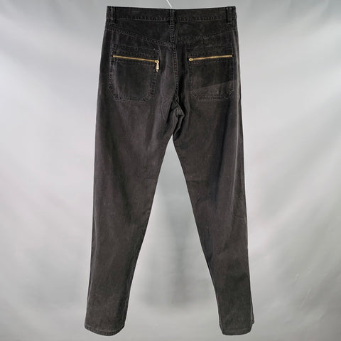 JEAN PAUL GAULTIER Size L Black Cotton Tapered Five Pockets Jeans