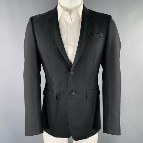 BURBERRY PRORSUM Size 38 Black Wool Notch Lapel Sport Coat Blazer