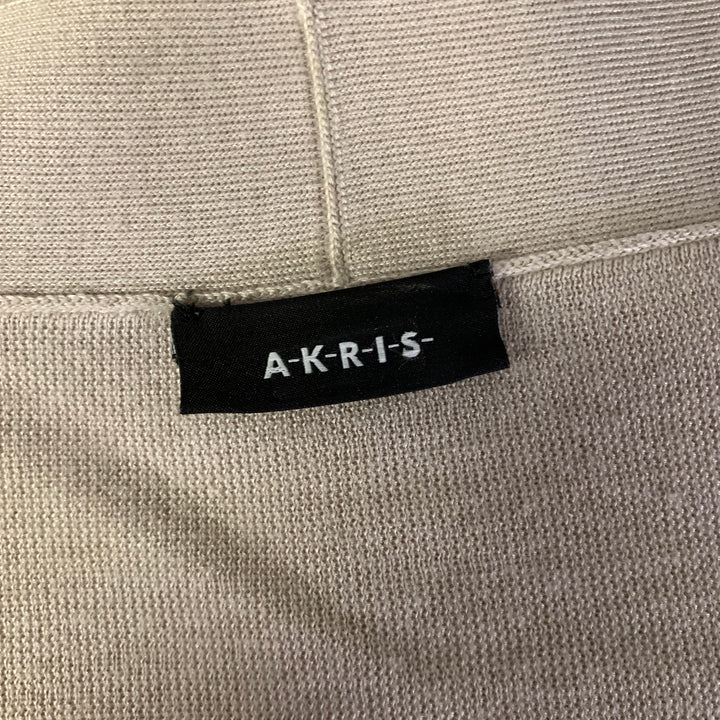 AKRIS Size 6 Beige Cashmere Blend Ribbed Scoopneck Sweater