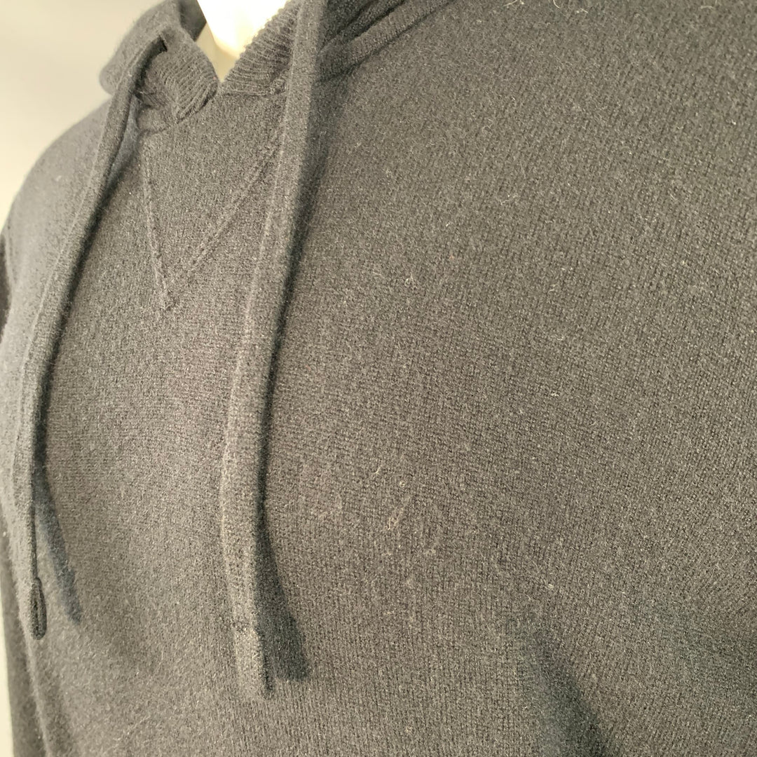 DOLCE & GABBANA Size M Black Knit Cashmere Hooded Sweatshirt