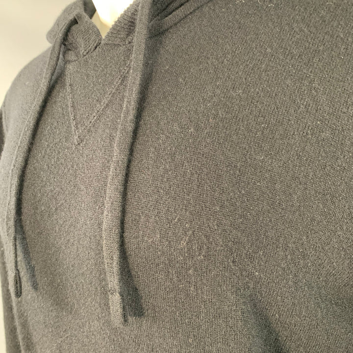 DOLCE & GABBANA Size M Black Knit Cashmere Hooded Sweatshirt