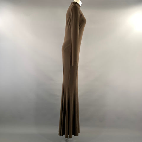 NORMA KAMALI Size M Brown Polyester Spandex Maxi Long Dress