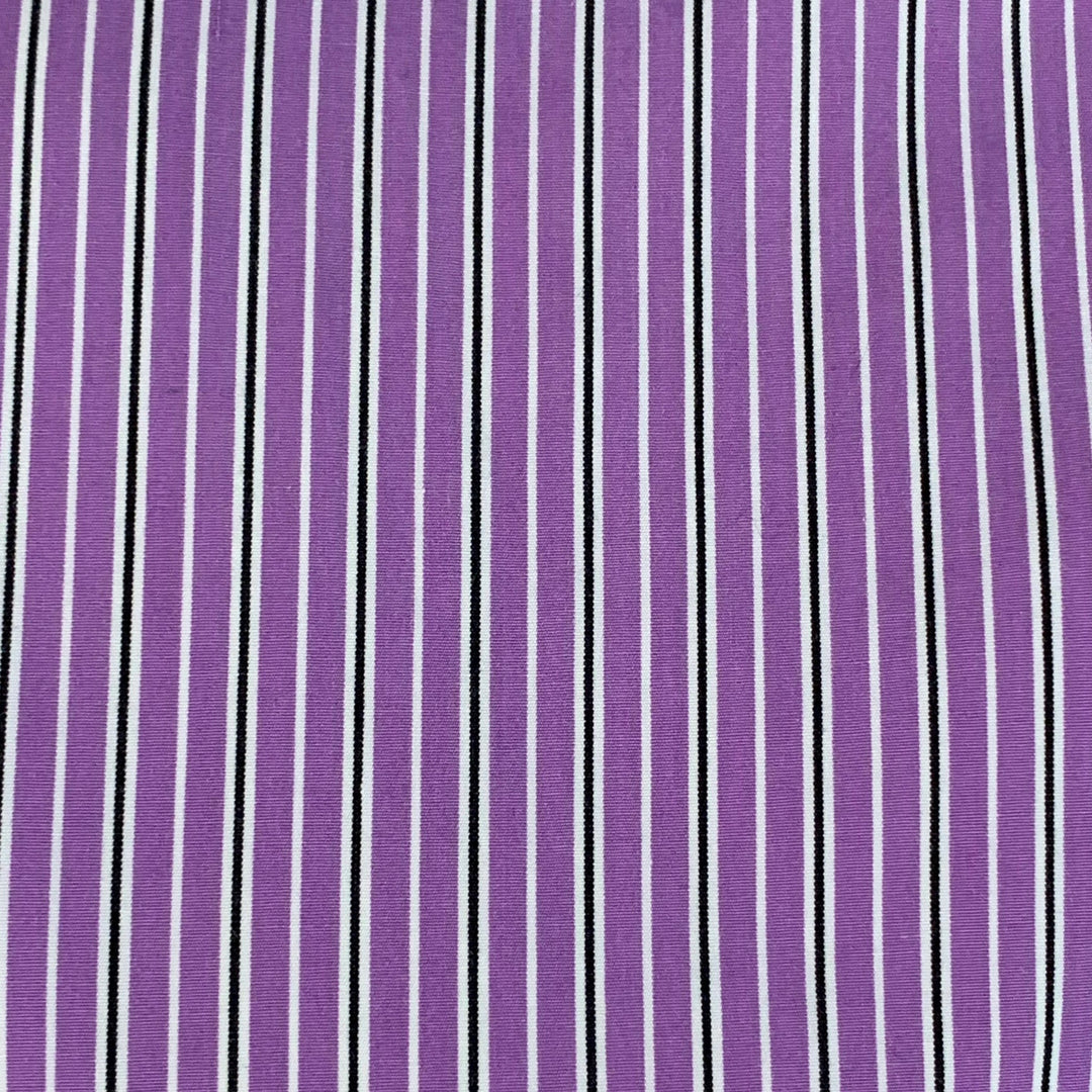 RALPH LAUREN Size L Purple Black White Stripe Cotton Long Sleeve Shirt