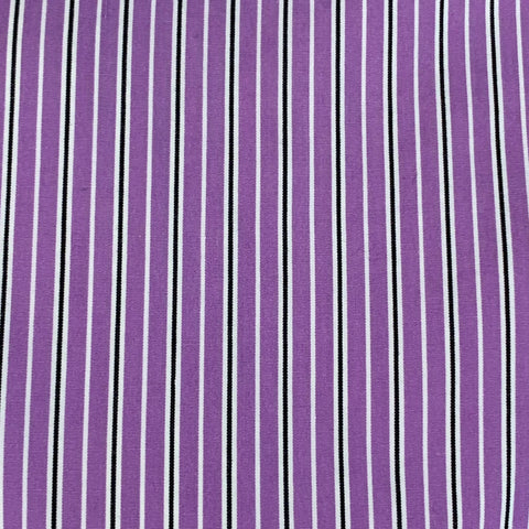 RALPH LAUREN Size L Purple Black White Stripe Cotton Long Sleeve Shirt