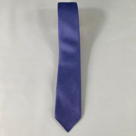 GUCCI Grey Navy Orange Stripe Skinny Silk Tie