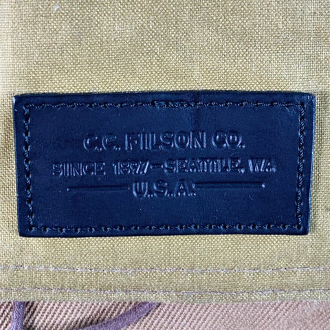 FILSON Tan Brown Cotton Canvas Twill Leather Trim Buckles Backpack