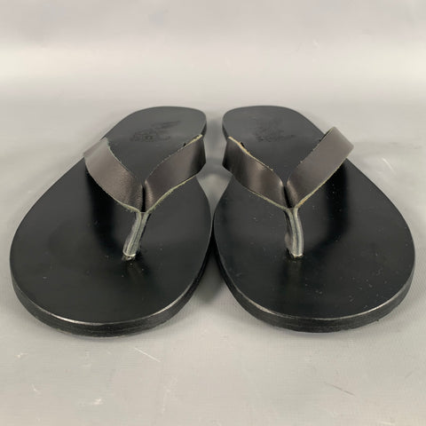 ANCIENT GREEK SANDALS Size 11 Black Solid Thong Sandals