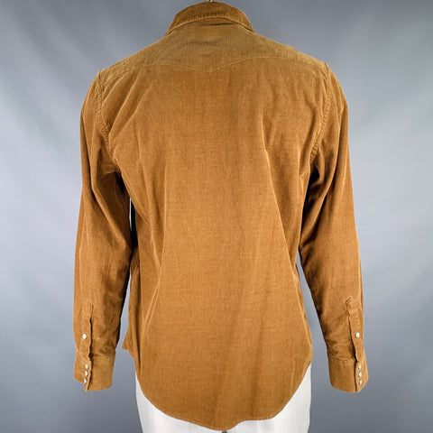 TODD SNYDER Size L Brown Corduroy Cotton Western Long Sleeve Shirt