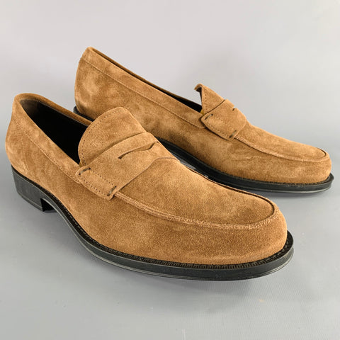 TOD'S Size 10.5 Brown Suede Penny Loafers