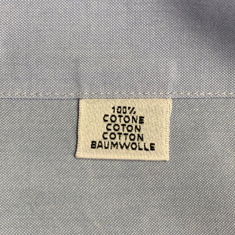 BREUER Size L Blue Cotton One Pocket Long Sleeve Shirt