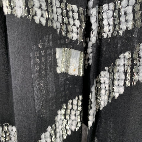 MARC JACOBS Size 2 Black Silver Silk Blend Jacquard Sleeveless Dress