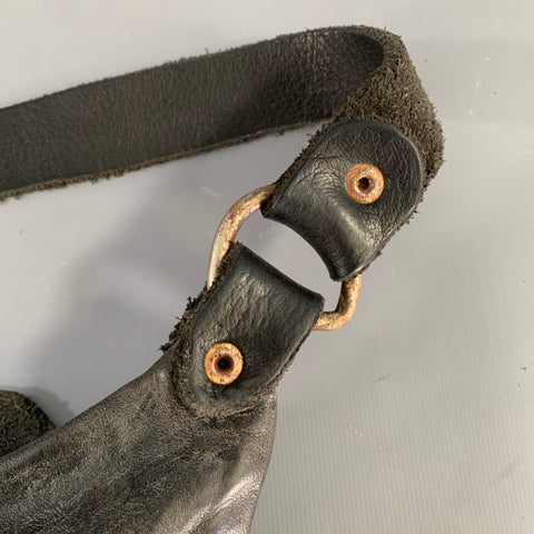 GUIDI Black Solid Horsehide Leather Cross Body Bag