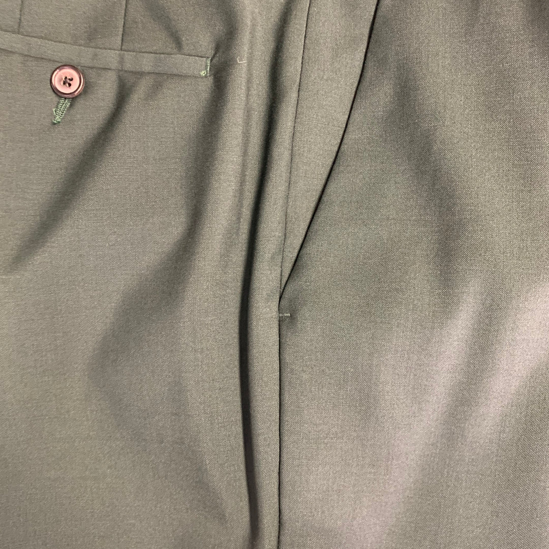 PAUL SMITH Size 38 Regular Green Wool Mohair Notch Lapel Suit