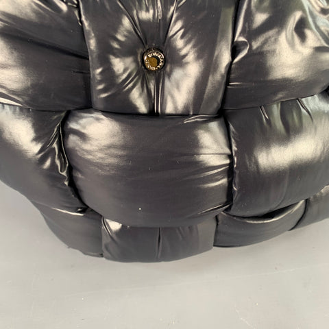 ROBERTA GANDOLFI Medium Black Puffy Quilted Nylon Woven Tote Handbag