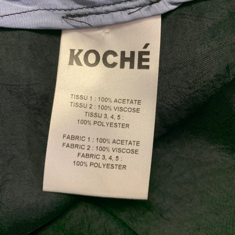 KOCHE' Size L Multi Color Mixed Fabrics Acetate Blend Long Sleeve Shirt