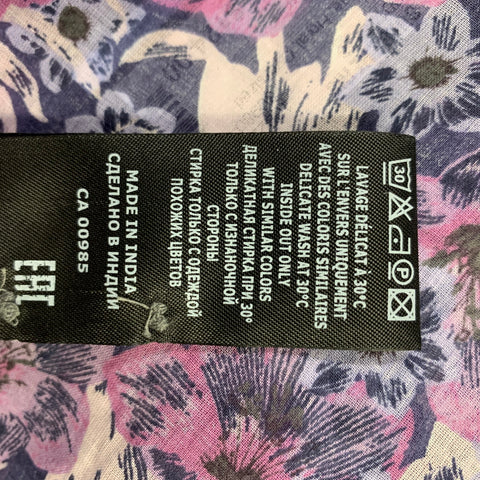 ISABEL MARANT Size S Purple Blue Cotton Floral Oversized Blouse