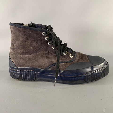 JULIEN DAVID Size 11 Black Suede High Top Sneakers