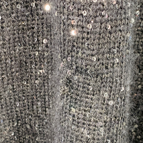 COMME des GARCONS HOMME PLUS FW19 Runway Size L Black Sequined Crew Neck Long Sweater