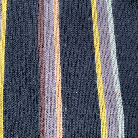 PAUL SMITH Black Multi Color Stripe Rib Knit Scarf
