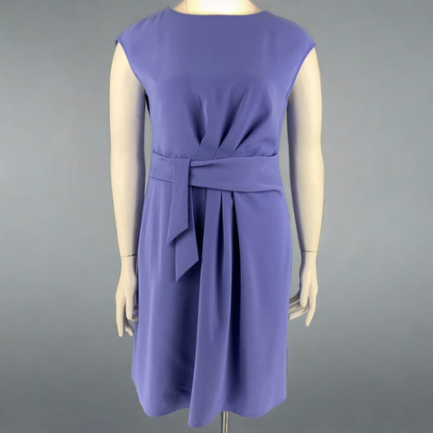 ARMANI COLLEZIONI Talla 12 Vestido morado sin mangas con lazo