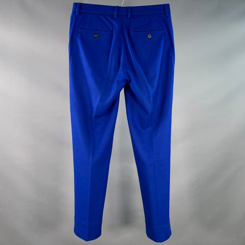EMPORIO ARMANI Size 30 Royal Blue Wool Blend Tapered Dress Pants