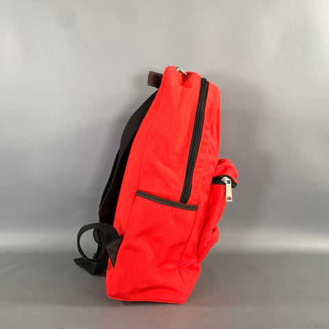 JACK SPADE Red Black Solid Canvas Backpack Bag