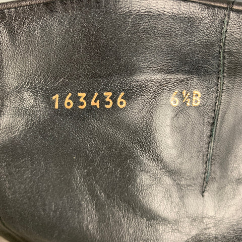 GUCCI Size 6.5 Black Gold Leather Side Zipper Boots