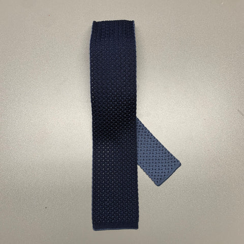 BRIONI Navy Blue Knitted Silk Tie