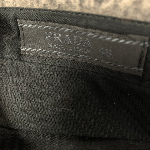 PRADA FW2007 Size 36 Tan Grey Mixed Fabrics Wool Polyester Button Fly Casual Pants
