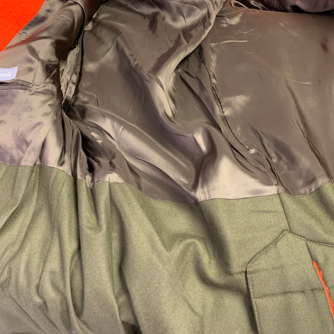 CANTARELLI Size 42 Orange Textured Wool Double Breasted Coat