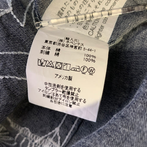 CHEMISE ENGINEERED GARMENTS EN COTON BRODÉ INDIGO À BOUTONS PRESSION