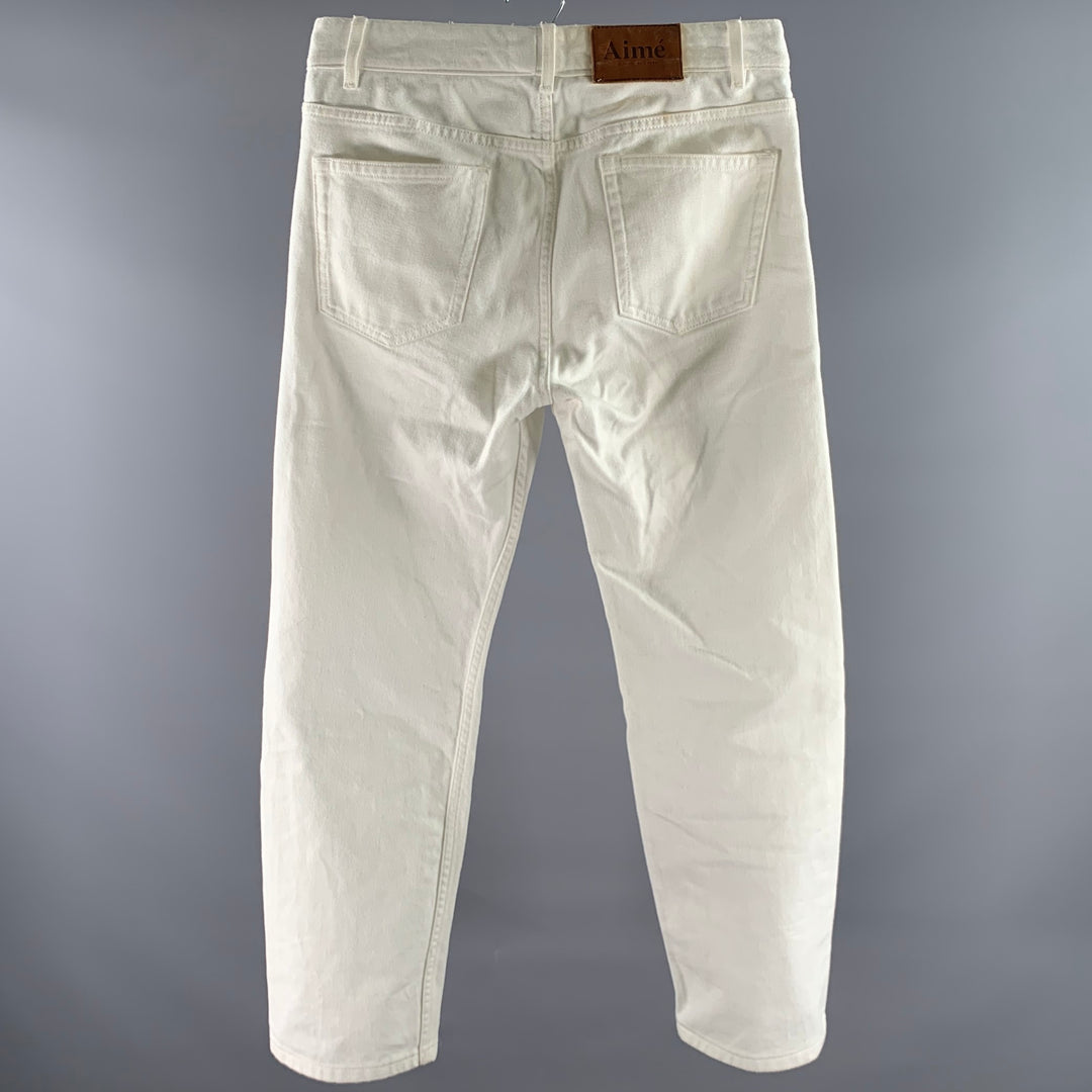 AIME LEON DORE Size 29 White Solid Cotton Slim Jeans