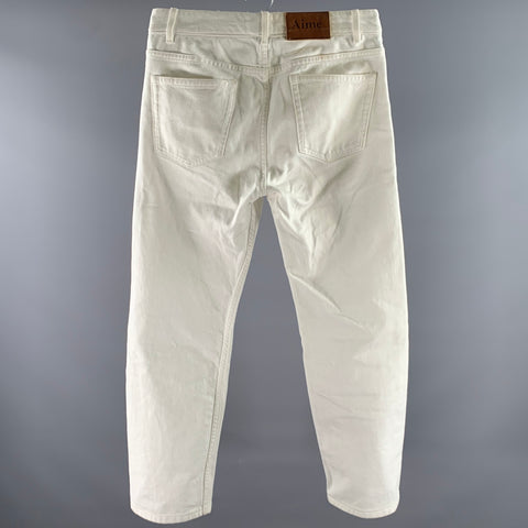 AIME LEON DORE Size 29 White Solid Cotton Slim Jeans