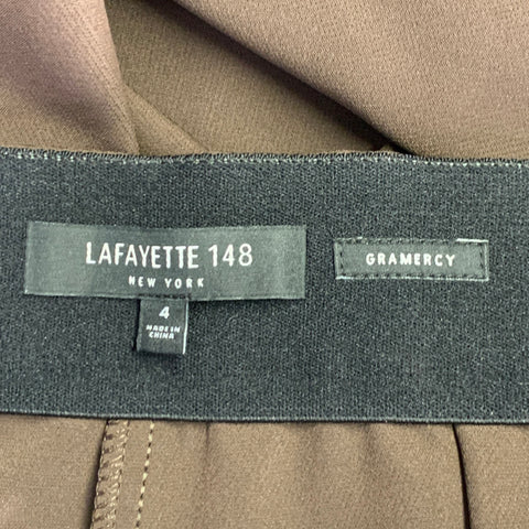 LAFAYETTE 148 Size 4 Brown Polyamide Blend Side Zipper Dress Pants