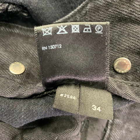 AMIRI Size 34 Black Multi Color Distressed Cotton Straight Cargo Jeans