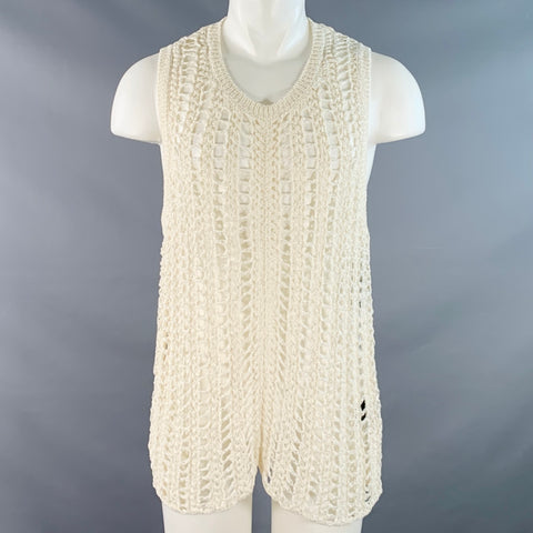 ISABEL MARANT Size M White Knit Cotton Blend Pullover Vest