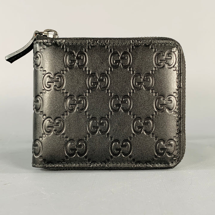 GUCCI Black Guccissima Embossed Leather Wallet